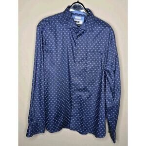 Joseph Abboud Blue Pattern Button Down Longsleeve Size 2XL Non Iron Shirt